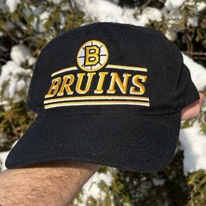 Vintage 90s Starter Wool Boston Bruins 🏒 script snapback hat baseball cap NHL